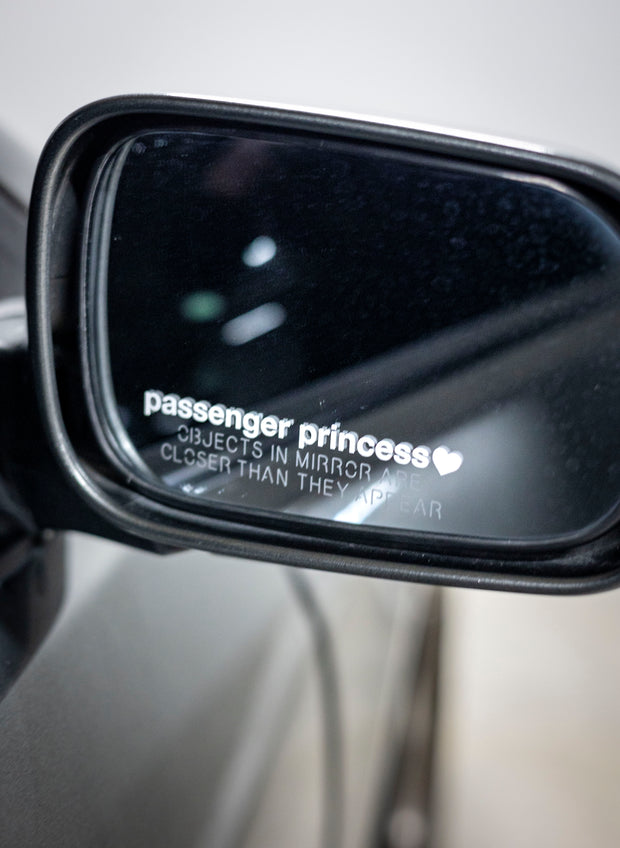 Princess Passenger Seat Name Sticker